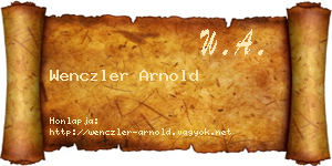 Wenczler Arnold névjegykártya